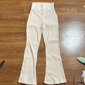Women's Cream High-Waisted Pants
